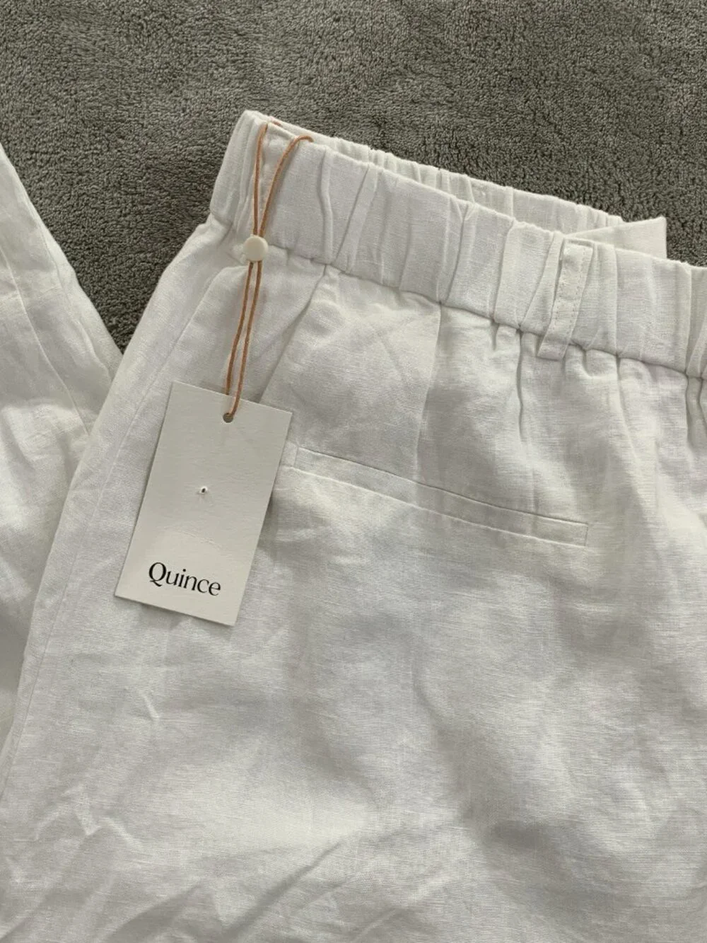 Quince White Wide Leg Linen Pants